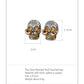 Real S925 Silver Jewelry Retro Thai Fashion Punk Style Long Beard Skull Earrings for Men