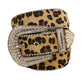 Unisex New Arrival Punk Style Leopard Zebra Print Rhinestone Belt With Alloy Buckle Y2K Belt For Men Women Faux Leather