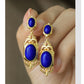 Natural Lapis Lazuli Earrings S925 Sterling Silver Gold-plated Retro French High-end Niche Blue Classical Earrings