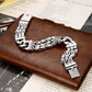 BOCAI NEW S925 Sterling Silver Vintage Personality Peace Pattern Buckle Men's Bracelet