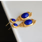 Natural Lapis Lazuli Earrings S925 Sterling Silver Gold-plated Retro French High-end Niche Blue Classical Earrings