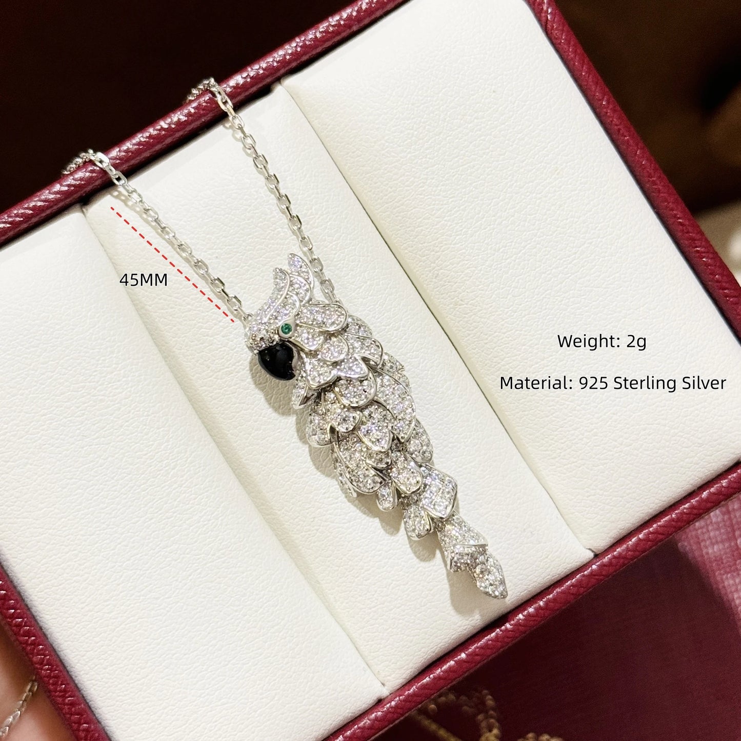 Winkin Winsin Luxury Real s 925 Sterling Silver Necklace Pendant For Women Vintage Parrot Love Bird Necklace Pendants Jewelry
