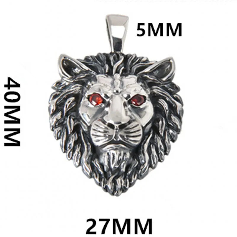 BOCAI S925 Silver Retro Personalized Lion Head Pendant