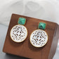 Natural White Shell Openwork 18K Gold Plated Earring Inlaid Black Agate 925 Sterling Silver Earrings Fashion Fine Jewelry Gift