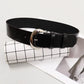 Women's Runway Fashion Black Metal Buckle Genuine Leather cummerbunds Female Dress Corsets Waistband Belts Decoration Wide Belt