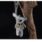 S925 Silver Bridge Feather Eagle Indian Trendy Necklace Female Sweater Chain Hip Hop Men's Pendant