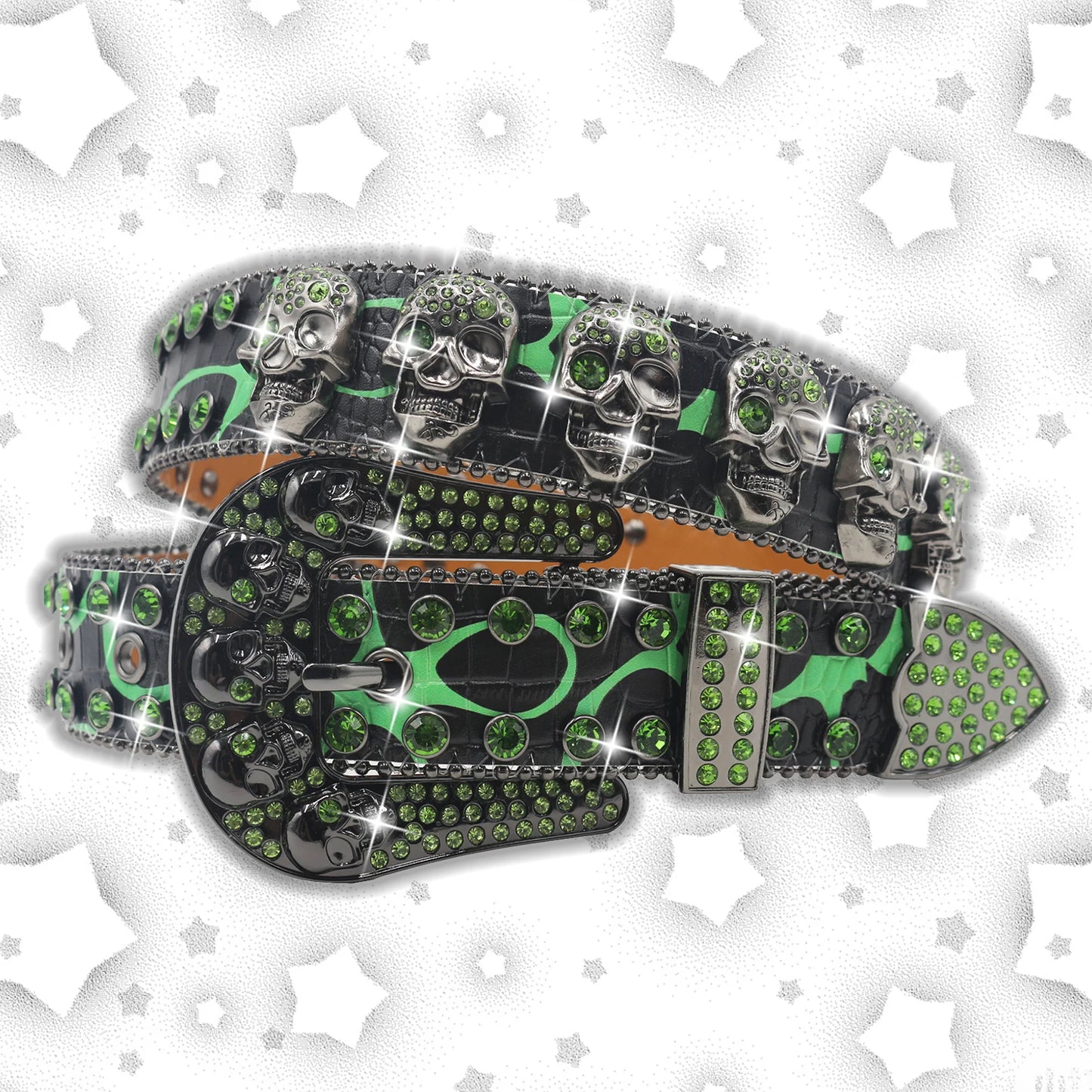 Nice Women's Skull Rhinestone Hollow Belt Women's Pin Buckle Studded Belt For Women Wedding Party Belt Valentines Gifts For Her
