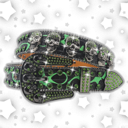 Nice Women's Skull Rhinestone Hollow Belt Women's Pin Buckle Studded Belt For Women Wedding Party Belt Valentines Gifts For Her