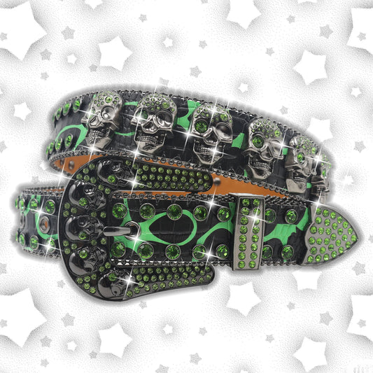 Nice Women's Skull Rhinestone Hollow Belt Women's Pin Buckle Studded Belt For Women Wedding Party Belt Valentines Gifts For Her