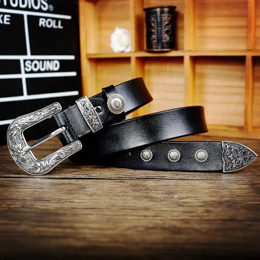 Women Leather Belt Fashion Belt Women Europe and the retro style Belt Female Brand Waistband Vintage belt 2.8cm