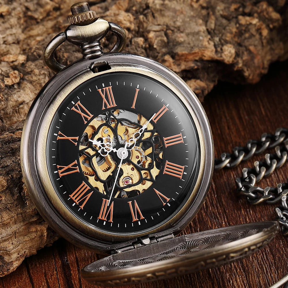 Eagle Antique Steampunk Pocket Watch Vintage Roman Numerals pocket watches for men Necklace Pendant Clock Chain Men's Women Lady