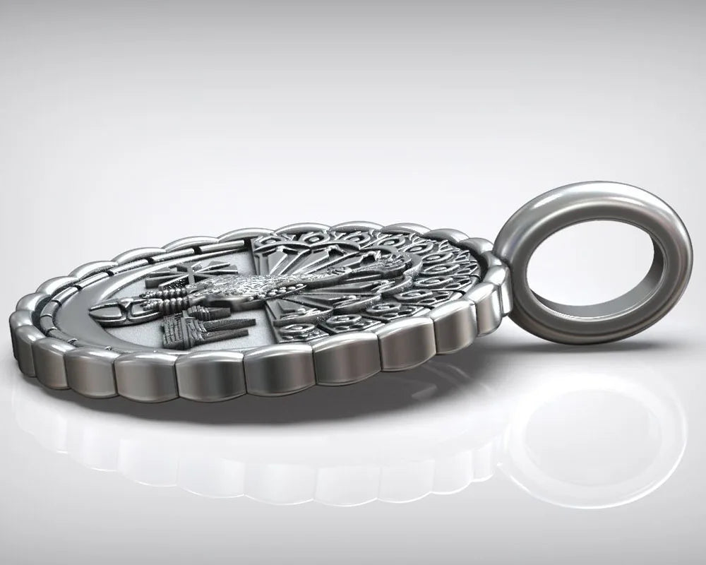 15g Yezidi Lalish Peacock Angel Art Relief Pendant Customized 925 SOLID STERLING Silver High Trendy