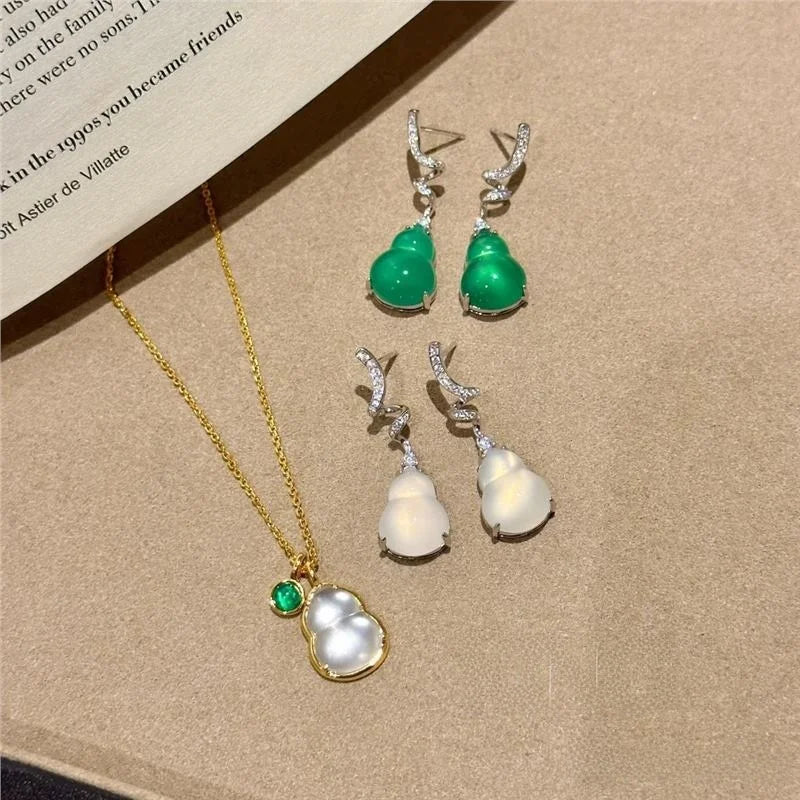 599 Years Old Luck Meeting Earrings S925 Silver Plated New Chinese Style Agate Retro Pure Silver Ear Jewelry Women's Fashion