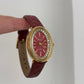 2025 New Pigeon Egg Diamond Plaid Leather Watch Femininity Simple Fashion Versatile Ladies