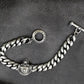 BOCAI Retro Style S925 Sterling Silver with Pattern Trendy Personalized Skull Bracelet for Men