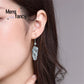 S925 Silver Inlaid Natural A goods Jadeite Blue Water Retro Dragon Ice Jade Earrings Exquisite High-grade Luxury Quality Jewelry