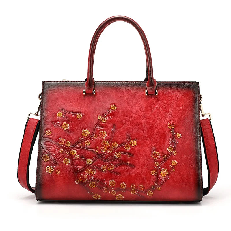 COSMO Vintage Embossed Women Shoulder Bag, Leather Female Tote Bag
