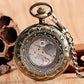 Steampunk Antique Stylish Mechanical Hand Winding Men Pocket Watch Unique Dial Design Open Face Pendant Luxury Pocket Clock Man