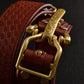 Cavalry genuine copper buckle belt, hand strap Cavalry men's casual pants belt 100% cowhide genuine leather men's denim belt