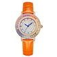 Women Fashion Quartz Watch Light Luxury Brand All Sky Star Leather Strap Diamond Jewelry Crystal Ladies Wristwatches Gift