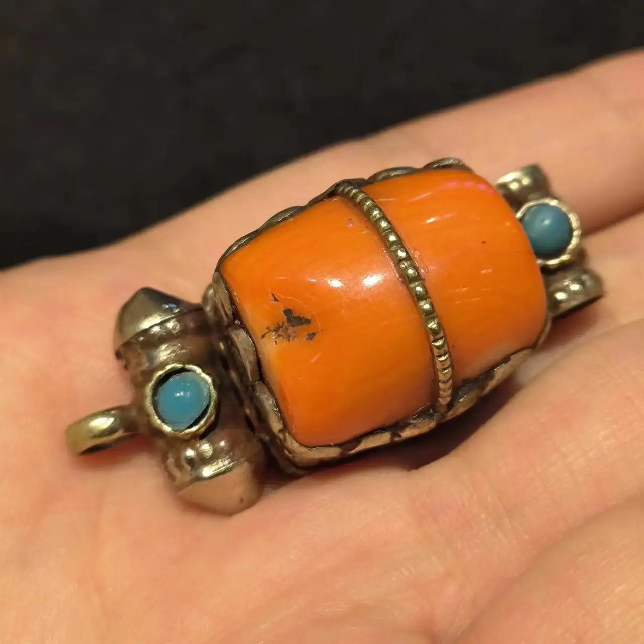 1pcs/lot Tibetan style white copper sea bamboo vajra pendant necklace retro ethnic style accessories jewelry amulet folk-custom