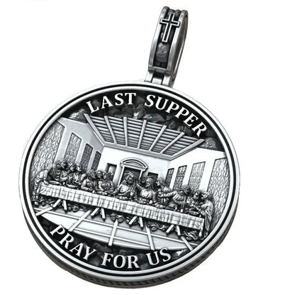 16g Jesus Christ The Last Supper Prayer Leonardo Pendant Religious Art Relief Customized 925 SOLID STERLING Silver High Trendy
