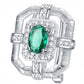MuShan Luxury Brand Hollow Out Diamond Studded Green Zircon Earrings 925 Sterling Silver Stud Earrings Fine Jewelry