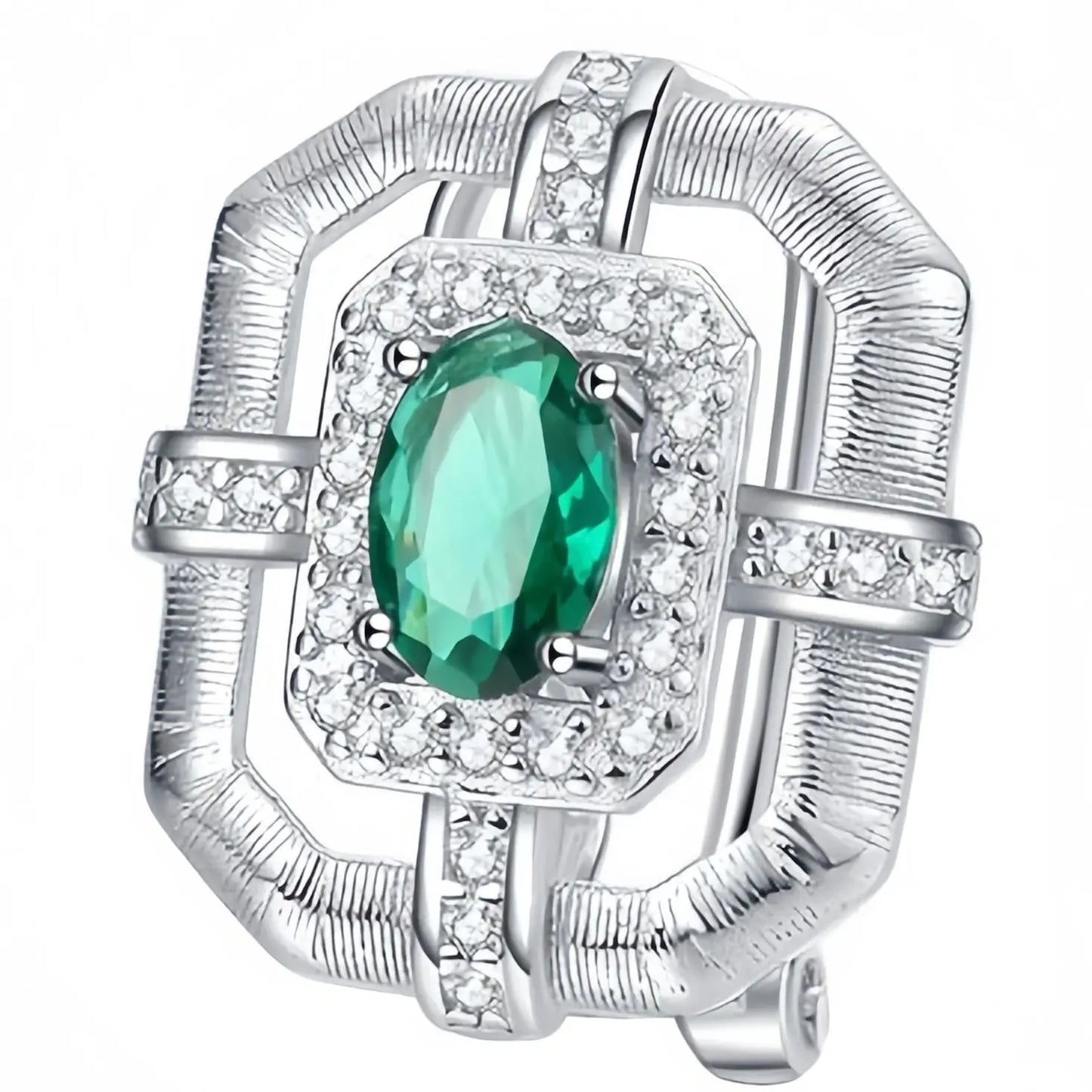 MuShan Luxury Brand Hollow Out Diamond Studded Green Zircon Earrings 925 Sterling Silver Stud Earrings Fine Jewelry