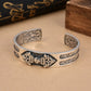 Pure silver diamond pestle bracelet men's retro wide version auspicious cloud bracelet trendy personality wrist accessory