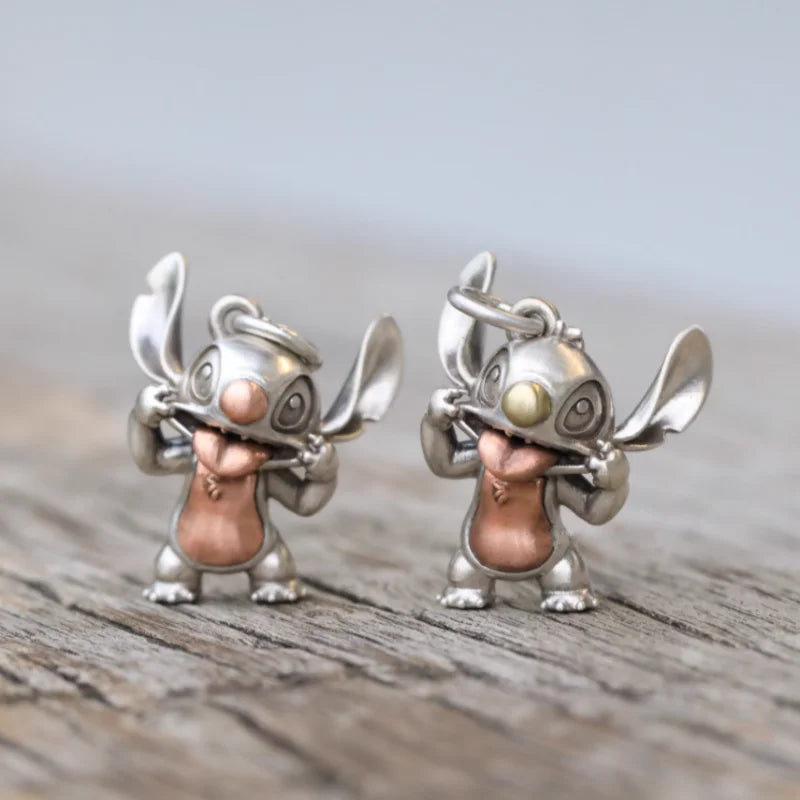 BOCAI Original S925 Sterling Silver Stitch Star Baby, cute Cartoon Pendant for Men and Women Couple Sweater Chain Birthday Gift