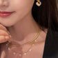 Vintage Heart 18k Yellow Gold Plated Diamond Earrings Silver 925 Jewelry Accessories