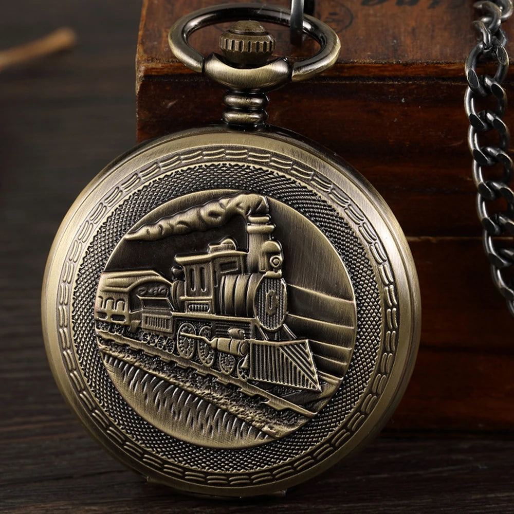 Mechanical Pocket Watch Luxury Antique Skeleton Men Steampunk Mechanical Fob Watches Clock Pendant Hand-winding Relogio De Bolso