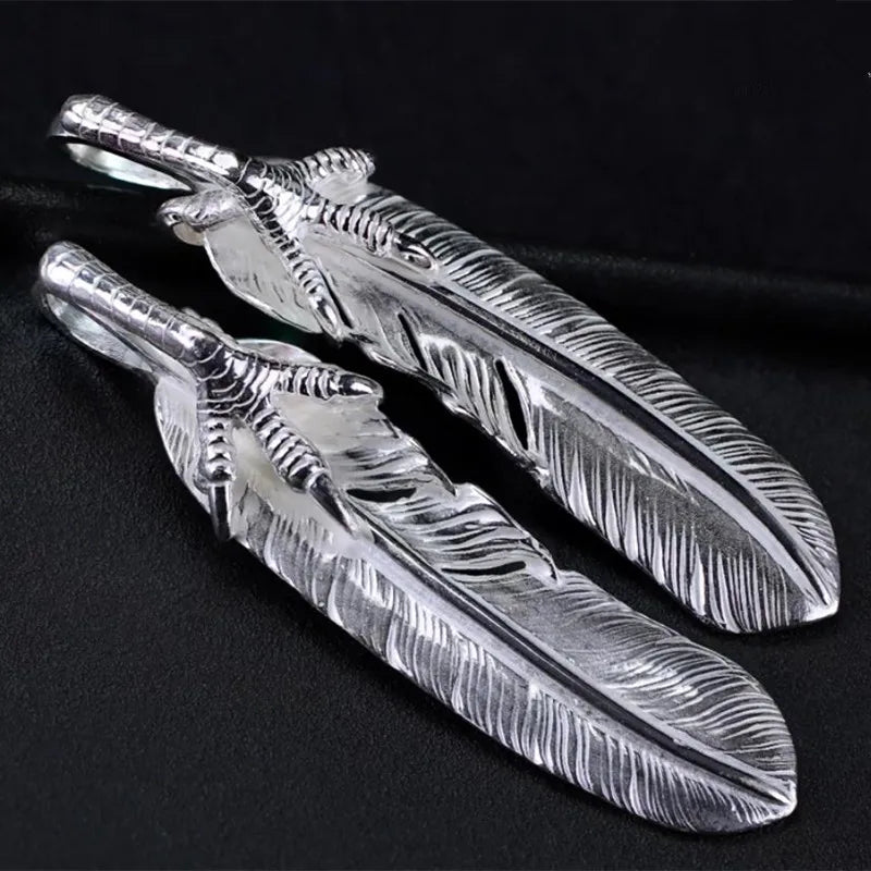 Pendant 100% Sterling Silver 925 Feather Eagle's Claw Luxury Jewellery Woman Man 2025 New Trend High Quality Necklace Pendant P3
