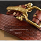 Cavalry genuine copper buckle belt, hand strap Cavalry men's casual pants belt 100% cowhide genuine leather men's denim belt