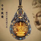 Blessing Yellow Jambhala Tathagata Avalokitesvara Necklace For Men Jewelry Ethnic Style Relief Roc Box Buddha Pendant Women Gift