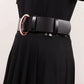 Women's Runway Fashion Black Metal Buckle Genuine Leather cummerbunds Female Dress Corsets Waistband Belts Decoration Wide Belt