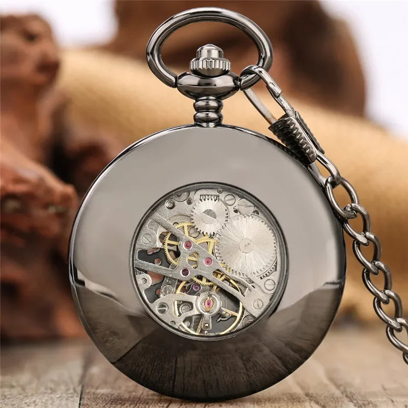 Antique Hollow Peacock Case Blue Roman Number Skeleton Handwinding Mechanical Pocket Watch Chain Gift for Men Women reloj