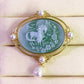 925 Sterling Silver Cameo Charms & Pendant Natural Agate Horse Pendant for Jewelry Making
