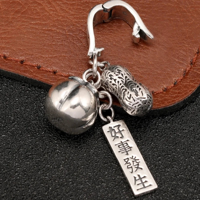 NEW  S925 Pure Silver Retro Auspicious Event Persimmon Peanut Tassel Men's And Women's Personality Pendant