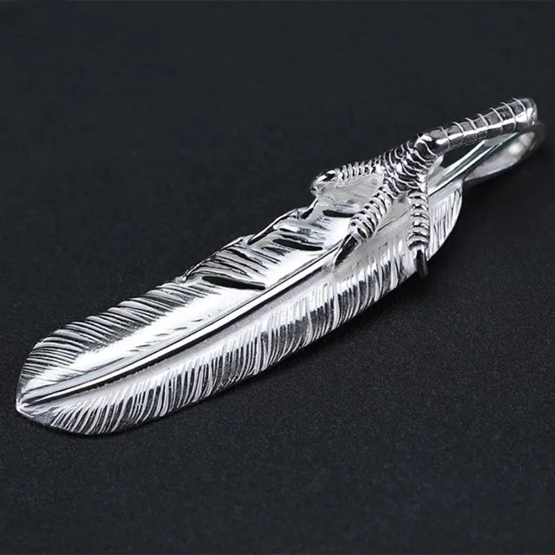 Pendant 100% Sterling Silver 925 Feather Eagle's Claw Luxury Jewellery Woman Man 2025 New Trend High Quality Necklace Pendant P3