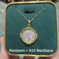 TIYINUO Authentic AU750 Real 18K Real Gold Ancient Coin Athena Owl Pendant Twisted Rope Necklace Delicate Gift For Woman Jewelry