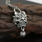 BOCAI New  Pure S925 Silver Vintage Thai Chinese Style Tang Lion Bell Pendant for Man Good Luck Jewelry Accessories