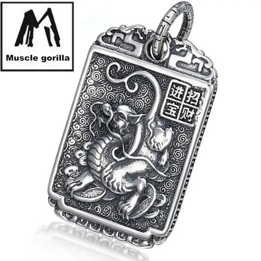 Fortune Dragon Pendant 100% Real 925 Sterling Silver Men Necklace Pendants plata de ley 925 Fine Jewelry making 2025 New In P13