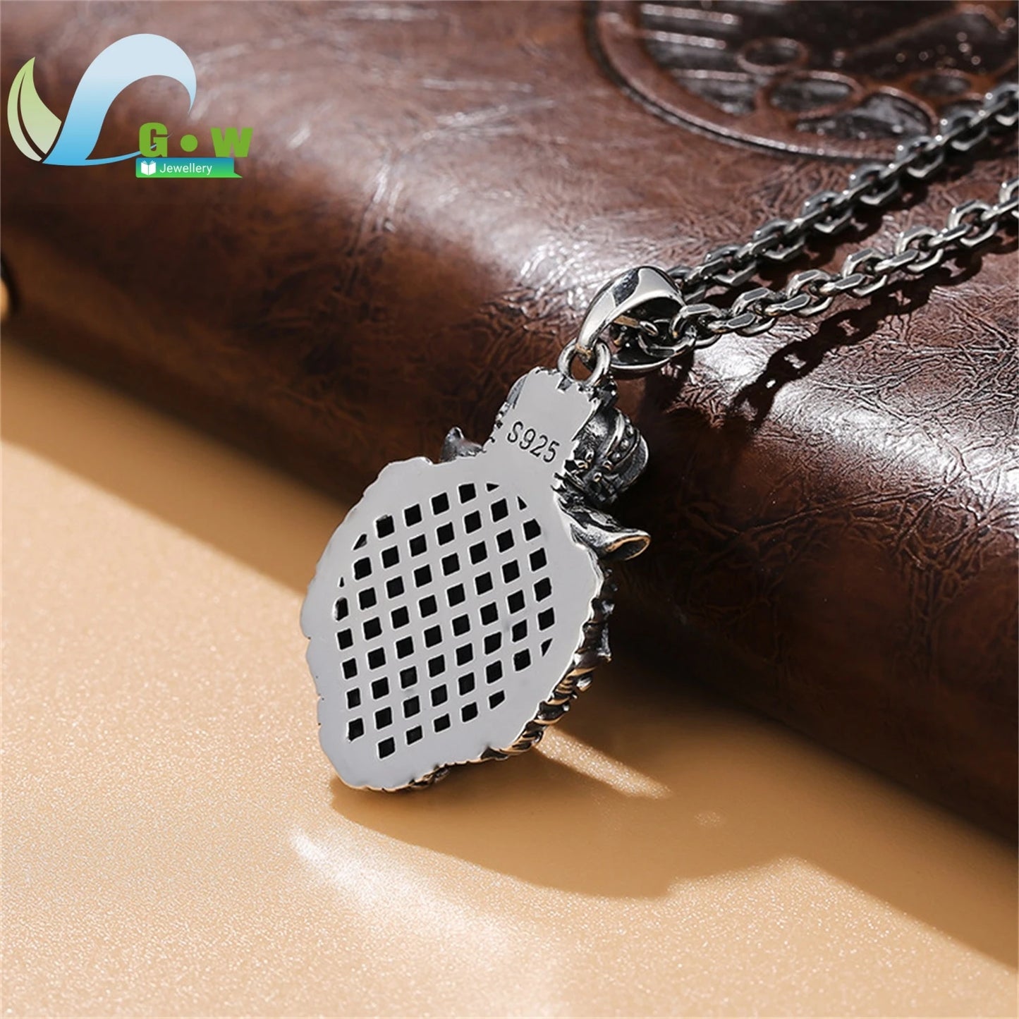 925 Sterling Silver White Tiger Zodiac Pendant Necklace for Men Hip Hop Vintage  Jewelry Gift Unique Handmade Craft Accessory