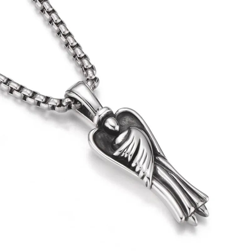 Necklace Pendant Pure Money 925 Sterling Silver Retro Angel Luxury Brand Fine Jewelry Women Men 2024 New In Christmas Gift P16
