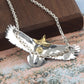 Japanese Style Trendy S925 Sterling Silver Eagle Pendant Necklace for Men and Women Sweater Chain Hip-Hop Punk Style Jewelry