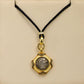s925Silver Plated Ancient Greek Horn Emperor Ancient Coin Necklace Pendant Replica God King Zeus Heavy Craft Inlaid Mother-of-Pe