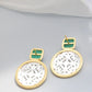 Natural White Shell Openwork 18K Gold Plated Earring Inlaid Black Agate 925 Sterling Silver Earrings Fashion Fine Jewelry Gift
