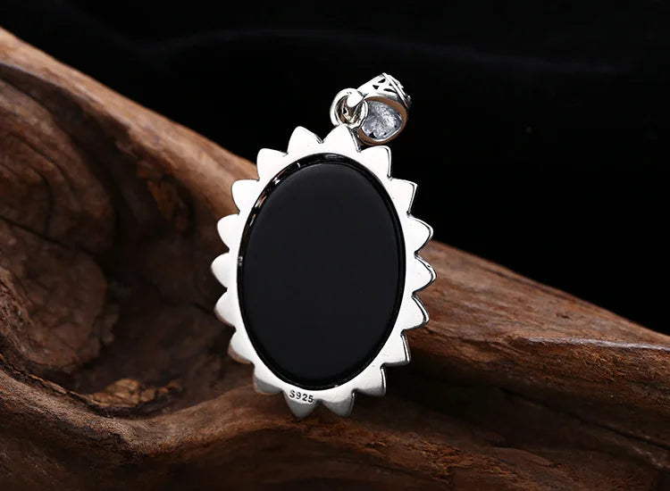 925 Sterling Silver Flower Pendant Thai Silver Antique Finish Vintage Boho Chic Jewelry