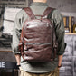 Men's Leather Backpack Laptop Travel Bag, Full-Grain Cowhide Large Capacity Workbag with YKK Zippers - Handcrafted Soft Touch